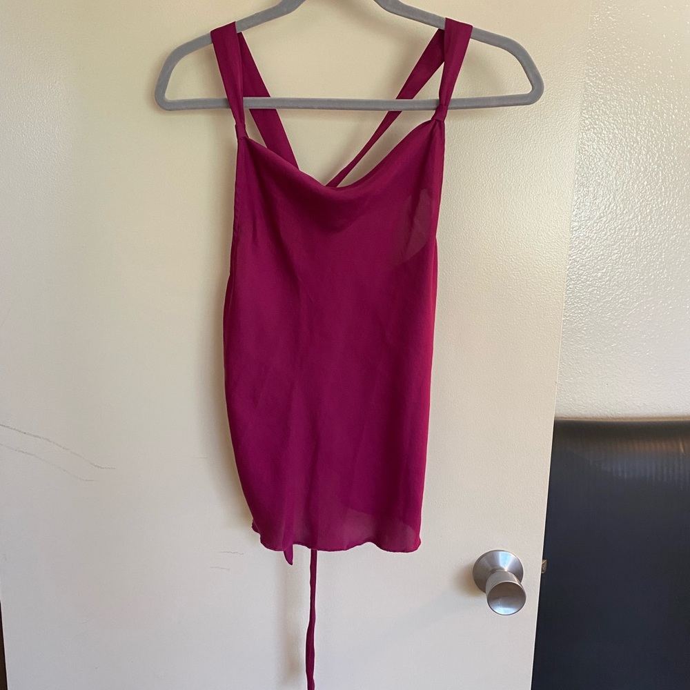 Freepeople open back silk top